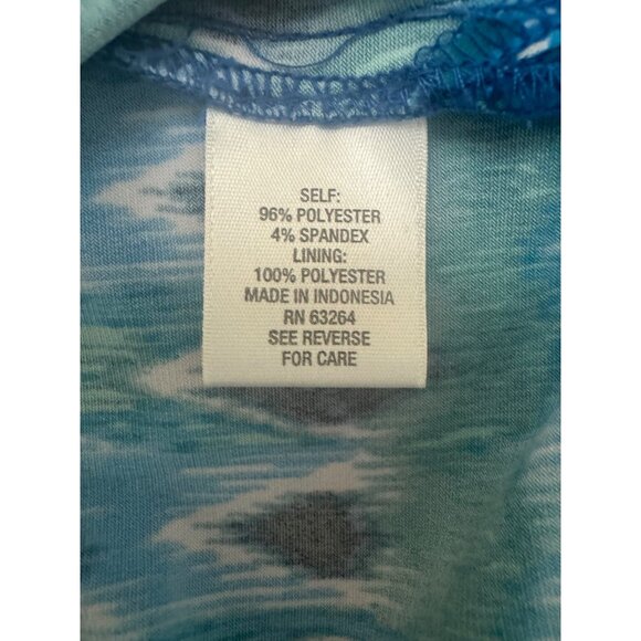 Dressbarn Blue Ikat Print Gold Chain Halter Neck Blouson Maxi Dress Sz 16 Summer - Picture 7 of 9